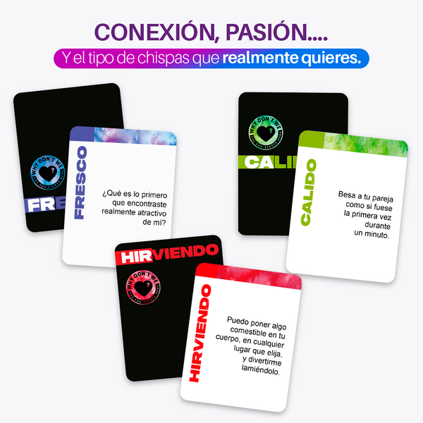 Primer plano de carta de Spice It Up con pregunta para parejas